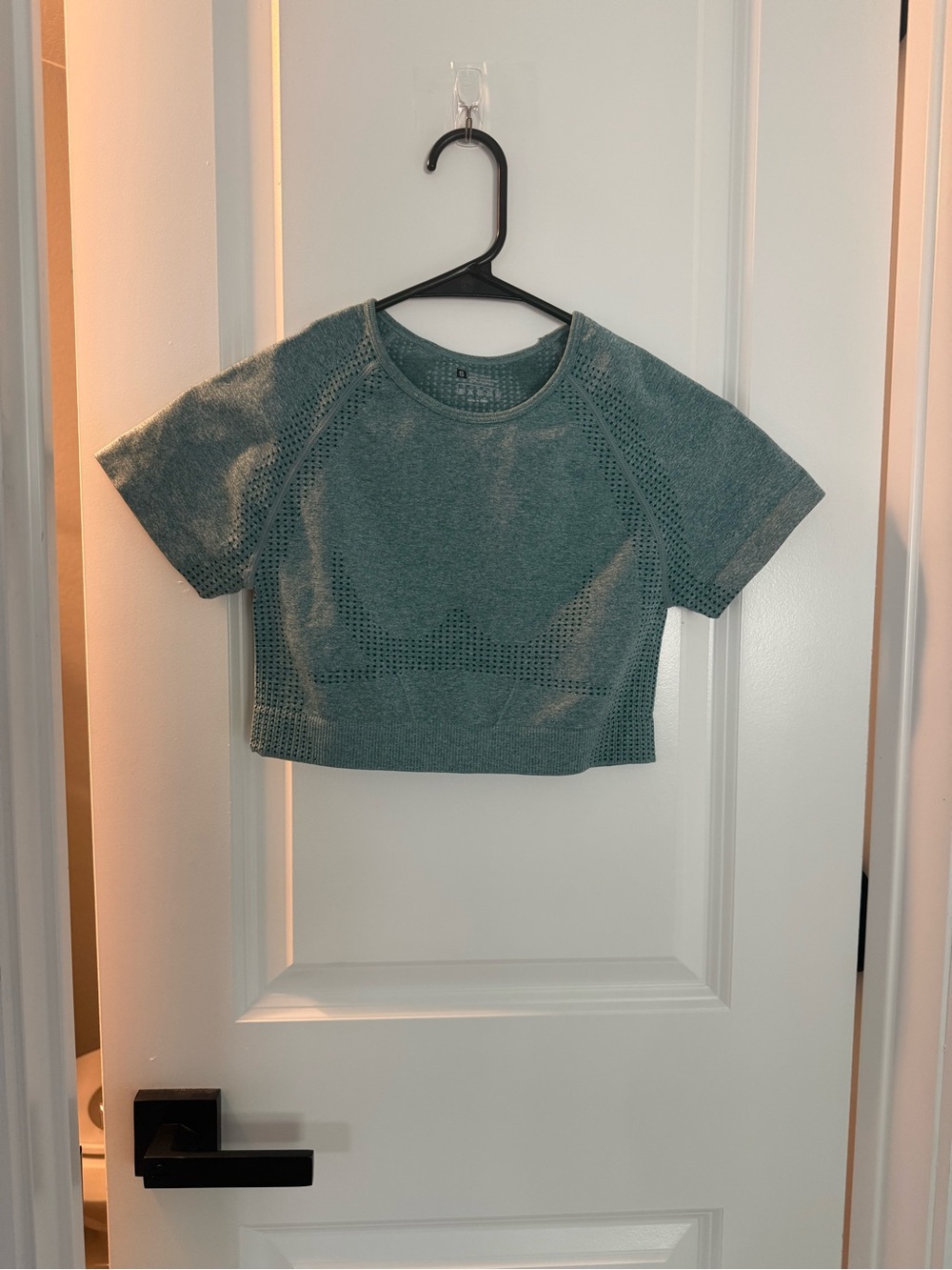 Girls' Teal Knit Cropped Top - Comfort Stretch